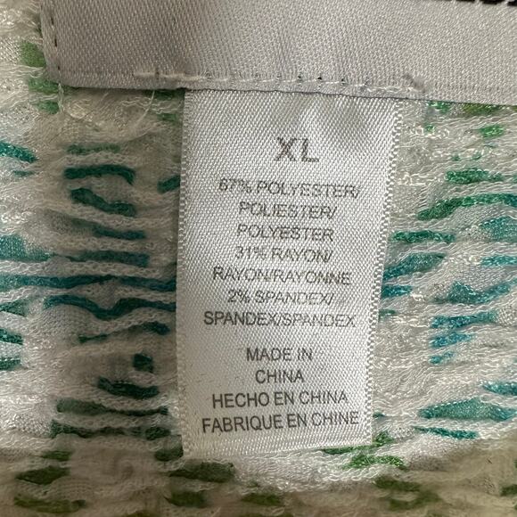 Alfred Dunner Rainbow Animal Print Knit Top Asymmetrical Hem XL 3/4 Sleeve - Picture 3 of 9